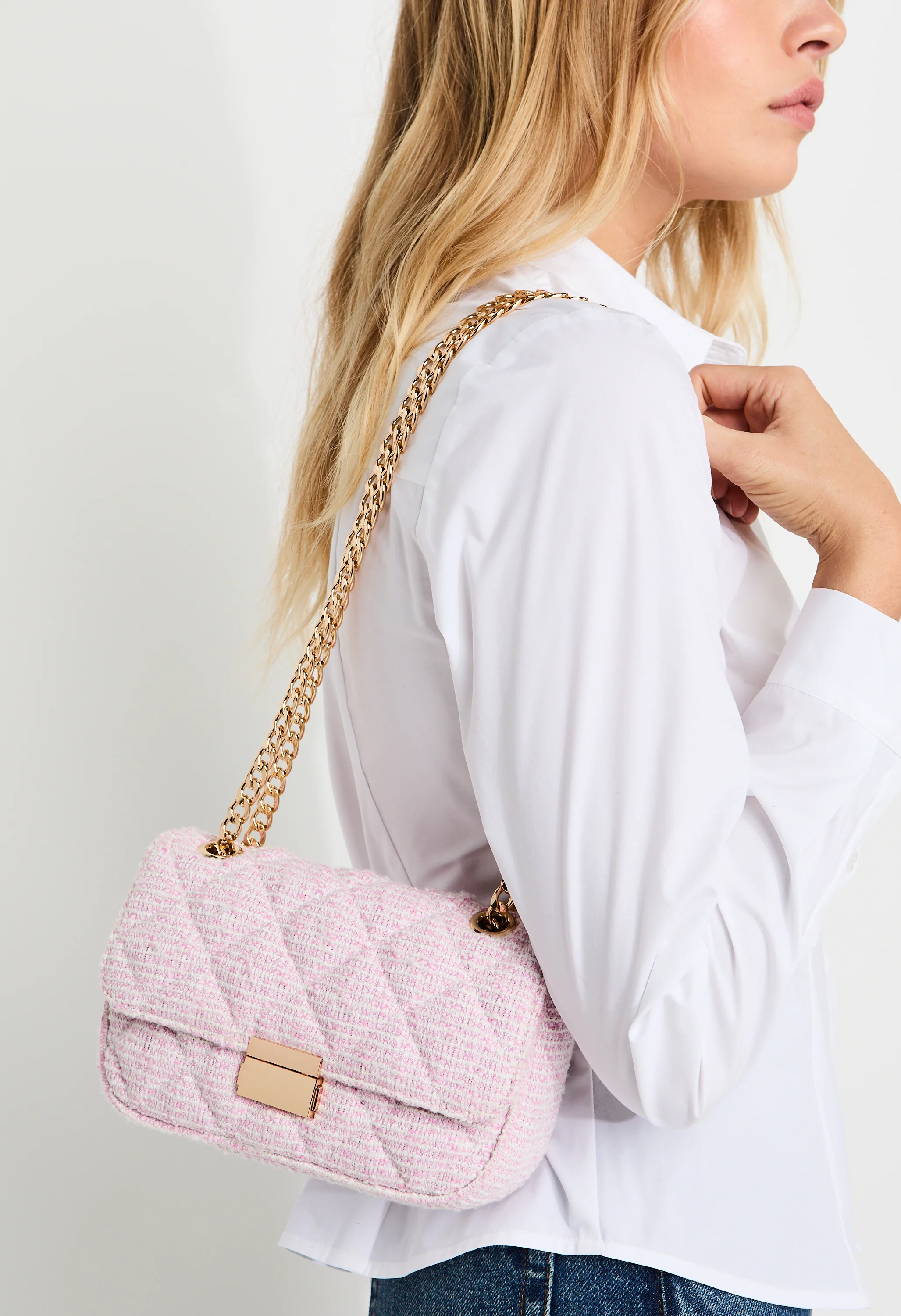 Quilted Push Lock Crossbody - Image 9