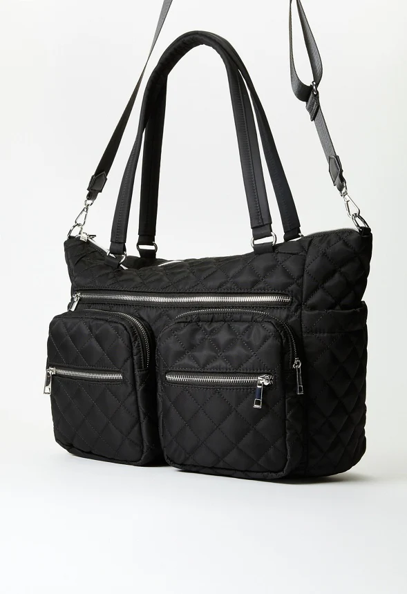 Quilted Tote With Front Pockets - Image 4