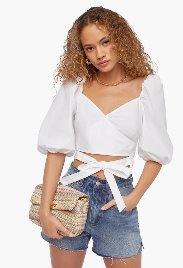 Raffia Crossbody With Chain Strap - Image 6