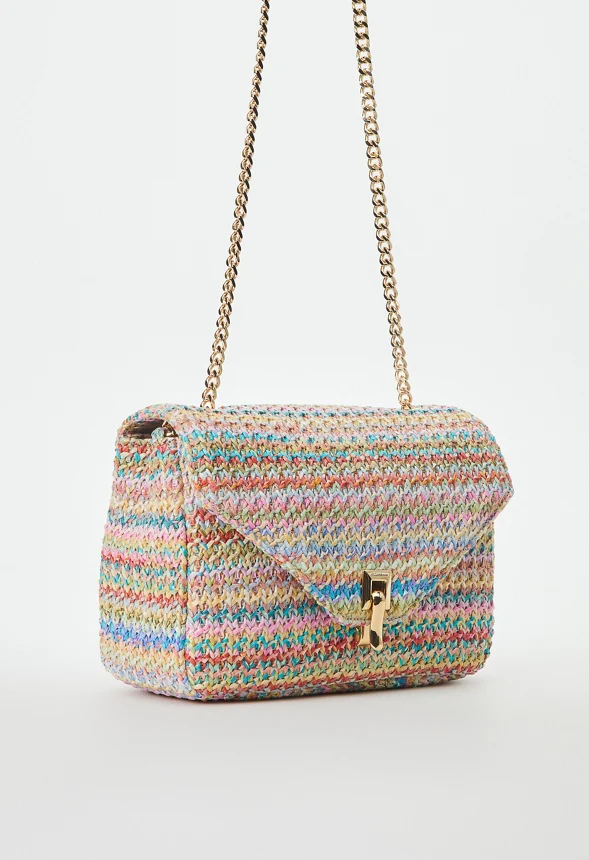 Raffia Crossbody With Flip Lock Closure - Image 2