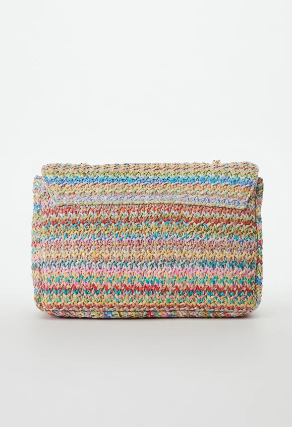 Raffia Crossbody With Flip Lock Closure - Image 5
