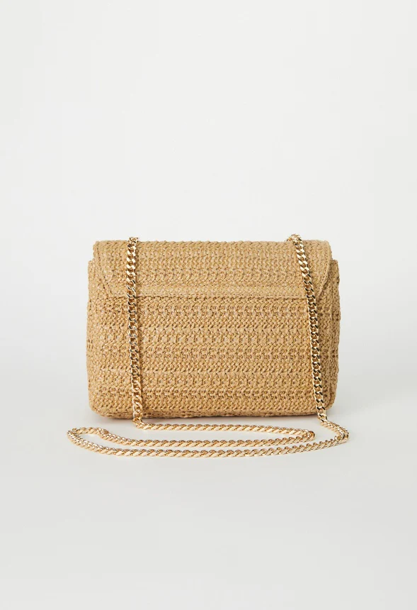 Raffia Crossbody With Flip Lock Closure - Image 4