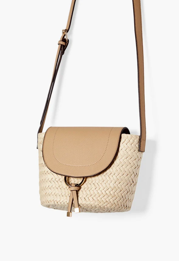 Raffia Flapover Shoulder Bag - Image 4