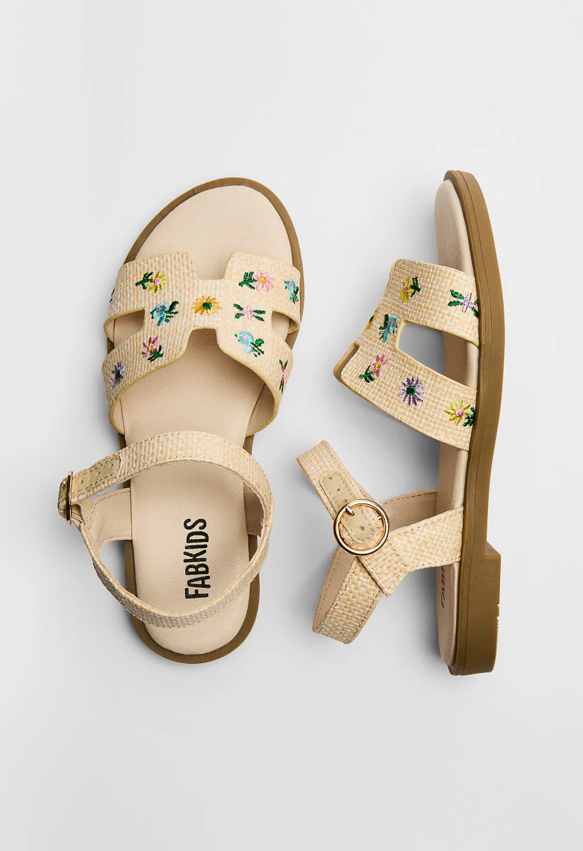 Raffia H Strap Sandal - Image 2