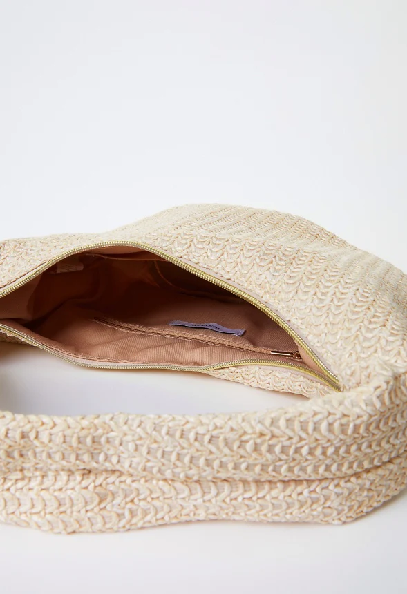 Raffia Hobo Shoulder Bag - Image 6
