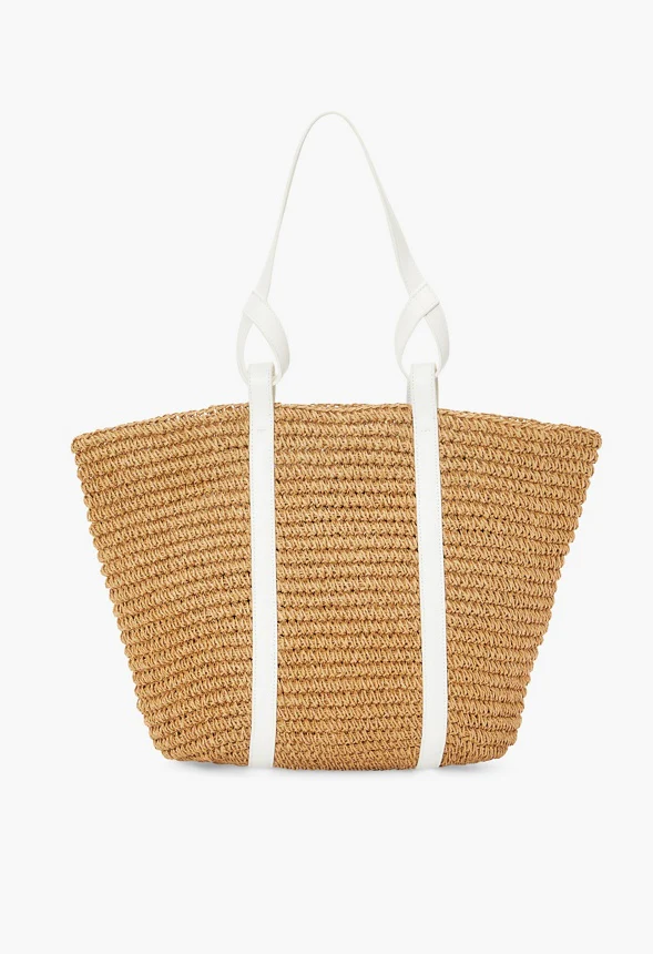 Raffia Tote With Looped Handle - Image 2