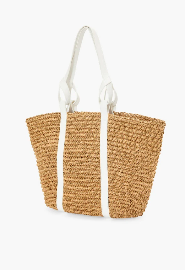 Raffia Tote With Looped Handle - Image 4