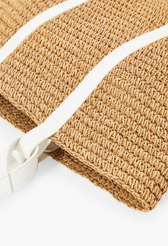 Raffia Tote With Looped Handle - Image 5