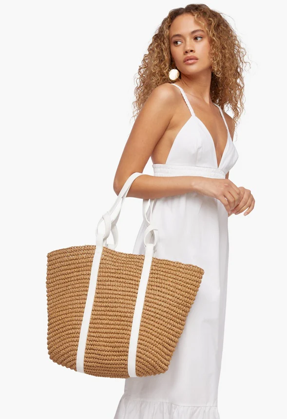 Raffia Tote With Looped Handle - Image 6