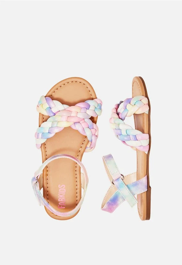 Rainbow Braided Criss Cross Sandal - Image 3