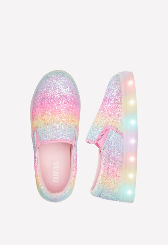 Rainbow Glitter Light Up Slip On - Image 2