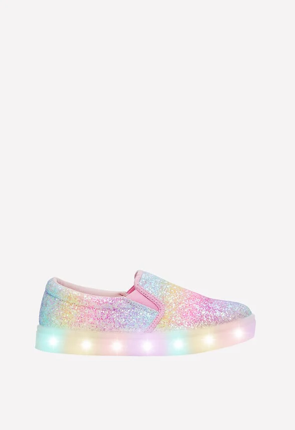 Rainbow Glitter Light Up Slip On - Image 3