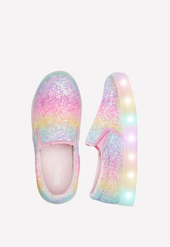 Rainbow Glitter Light Up Slip On - Image 5