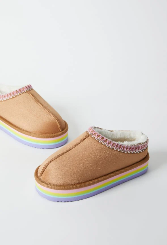 Rainbow Platform Slip On Fuzzy - Image 2