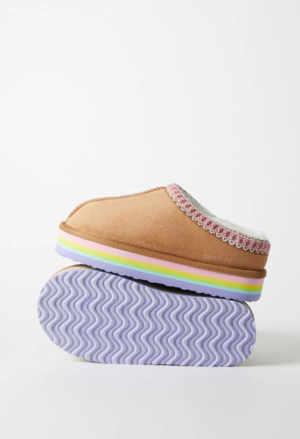 Rainbow Platform Slip On Fuzzy - Image 4