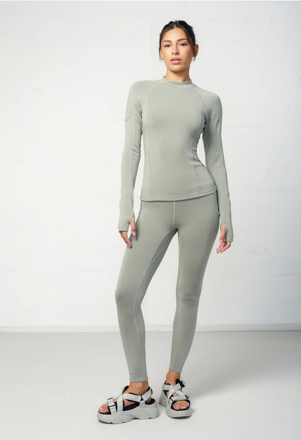 Rana Mock Neck Top With Back Cutout - Image 3