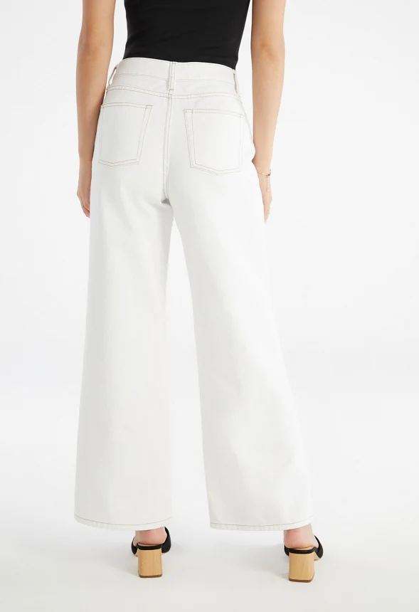 Reagan High Rise Wide Leg Button Jeans - Image 2