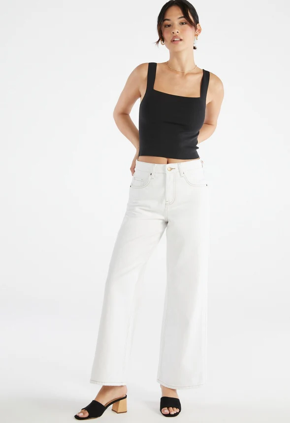 Reagan High Rise Wide Leg Button Jeans - Image 5