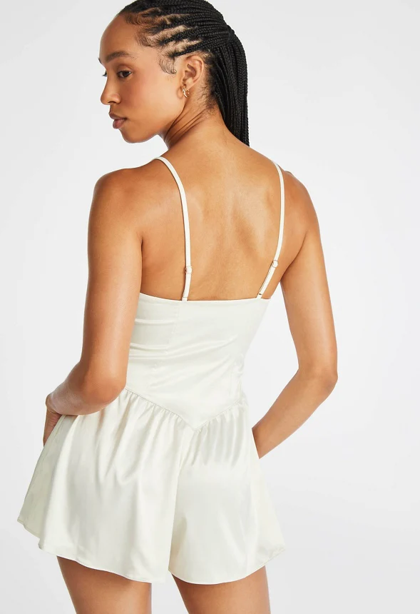 Regardless Satin Teddy Romper - Image 2