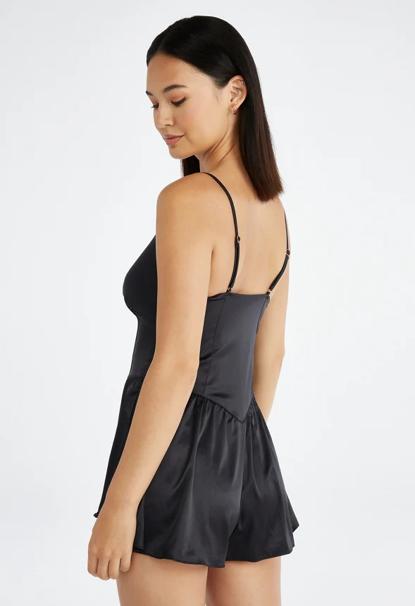 Regardless Satin Teddy Romper - Image 2