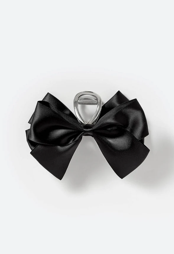 Rei Satin Fabric Bow On Metal Hair Claw - Image 2
