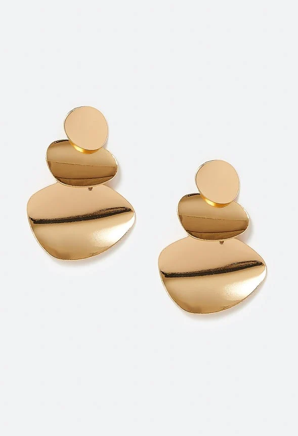 Remi Boho Smooth Metal Drop Earrings - Image 2