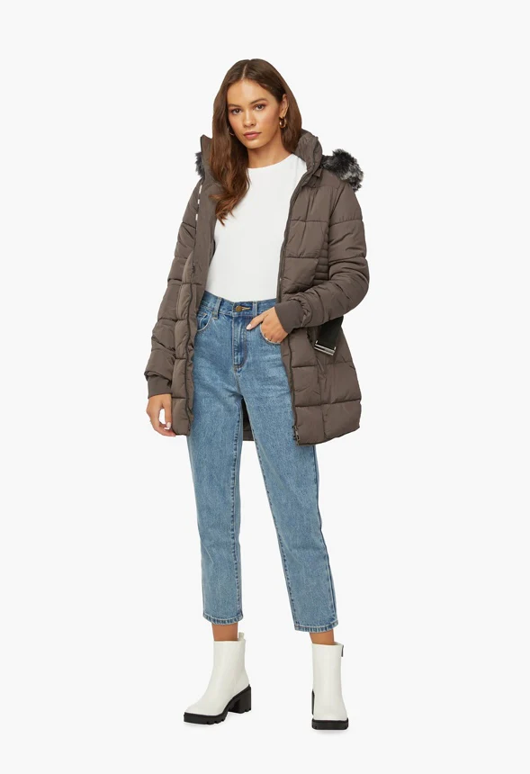 Removable Hood Long Puffer - Image 3