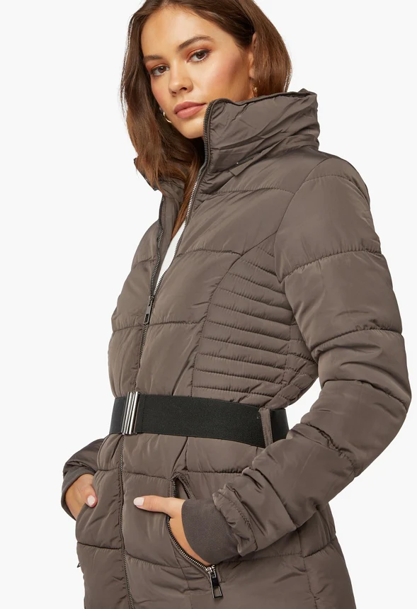 Removable Hood Long Puffer - Image 4