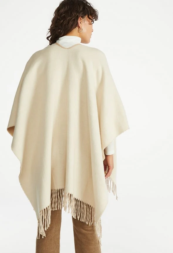 Reversible Frayed Ruana - Image 2