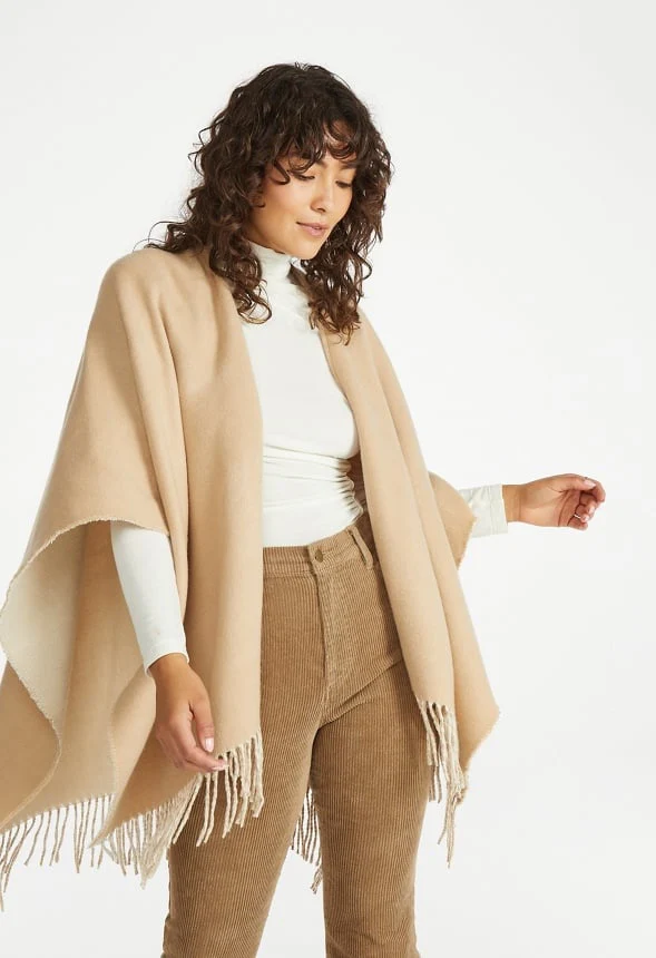 Reversible Frayed Ruana - Image 3