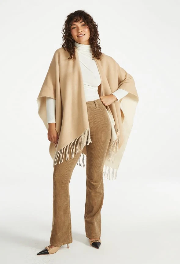 Reversible Frayed Ruana - Image 5