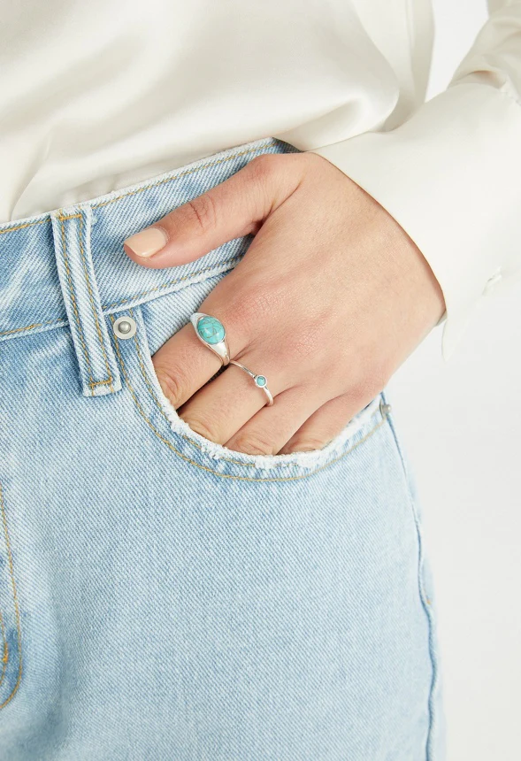 Reyna Semi Precious Mixed Ring Stack - Image 2