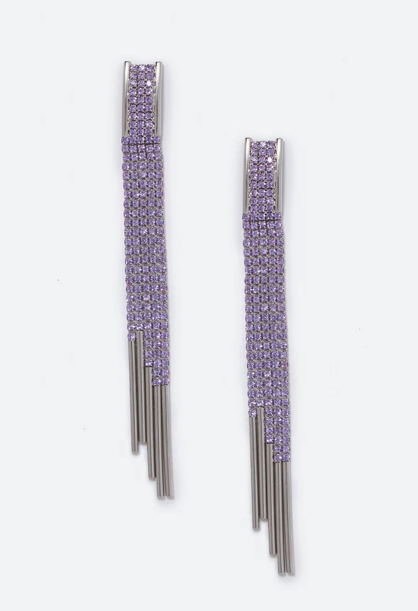 Rhea Rhinestone Strand Earrings - Image 2