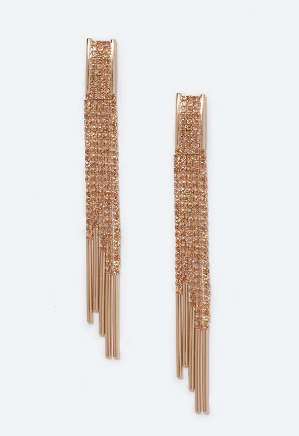 Rhea Rhinestone Strand Earrings - Image 2