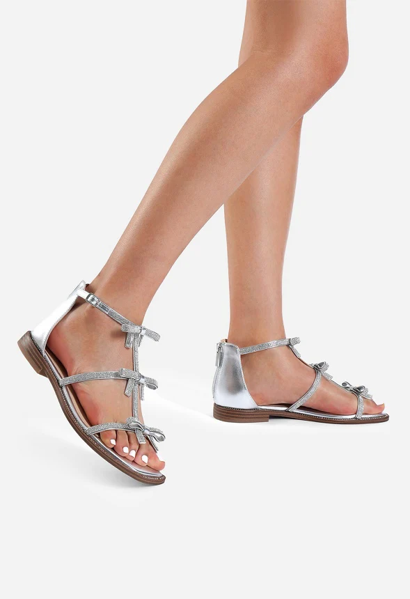Rhinestone Chic Flat Sandals - Image 2