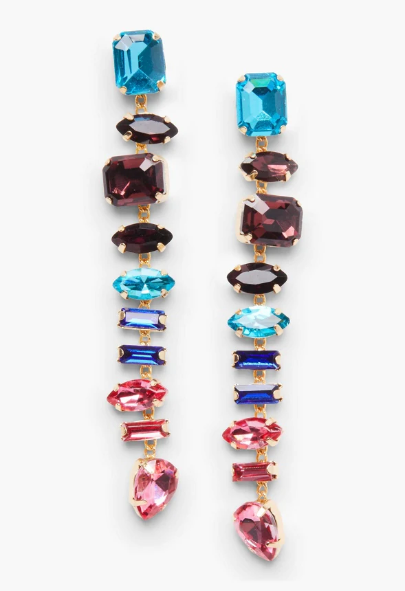 Rhinestone Drop Earrings - Image 2