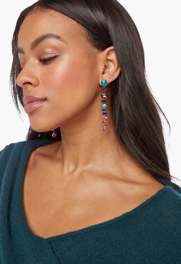 Rhinestone Drop Earrings - Image 3