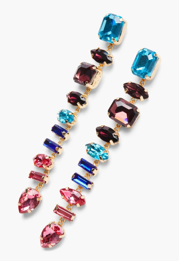 Rhinestone Drop Earrings - Image 4