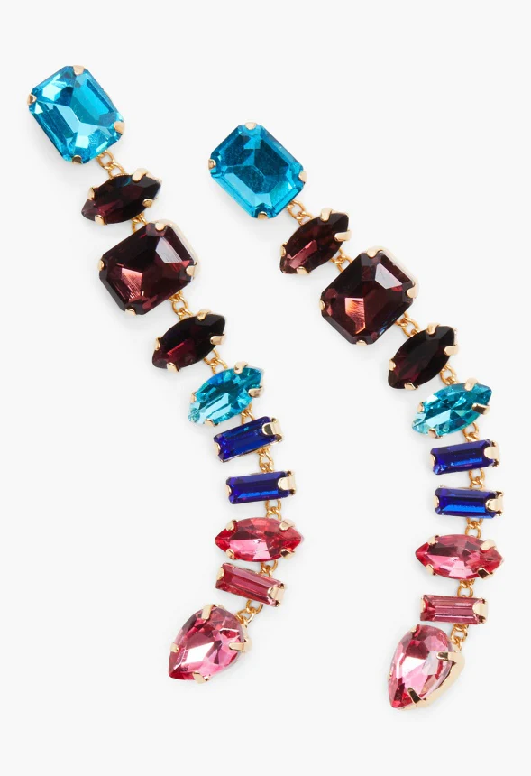Rhinestone Drop Earrings - Image 5