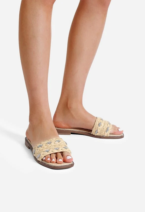Rhinestone Flat Sandals - Image 2