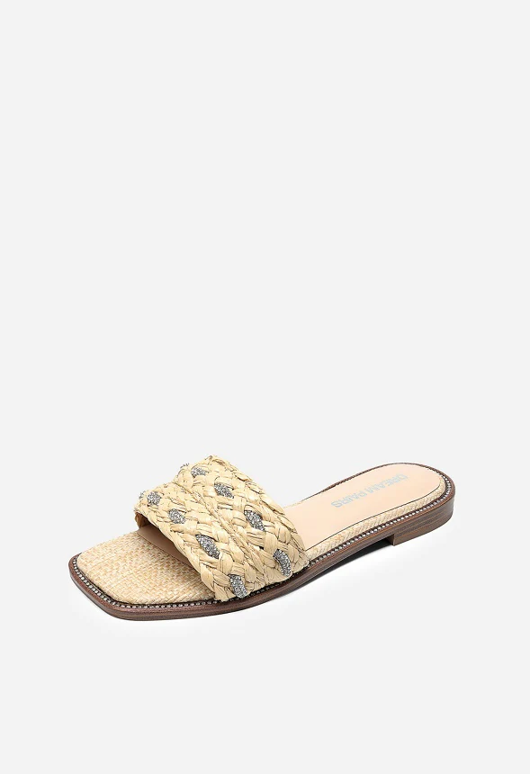 Rhinestone Flat Sandals - Image 3
