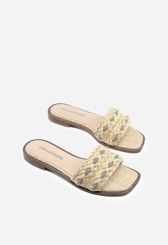 Rhinestone Flat Sandals - Image 4
