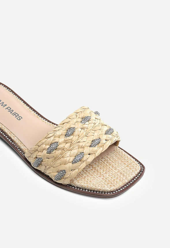 Rhinestone Flat Sandals - Image 5