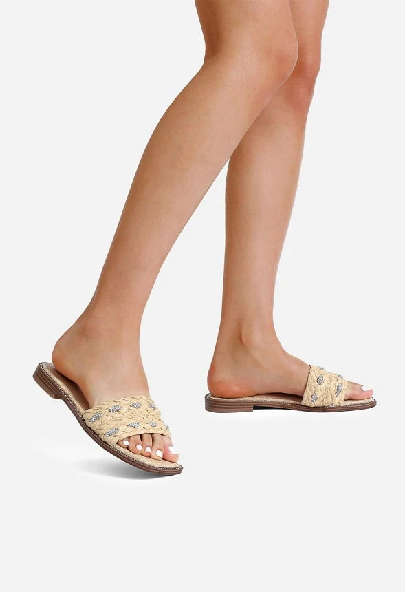 Rhinestone Flat Sandals - Image 6