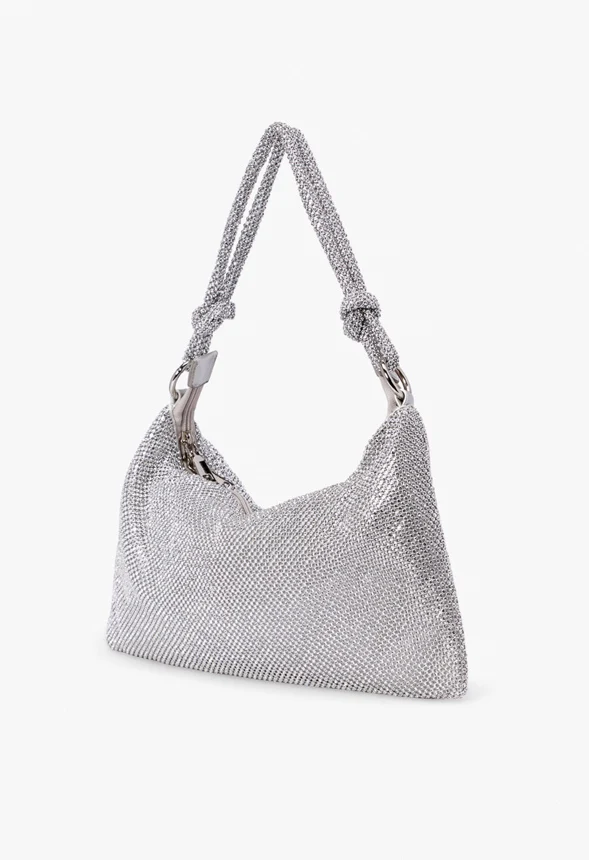 Rhinestone Mesh Shoulder Bag - Image 2