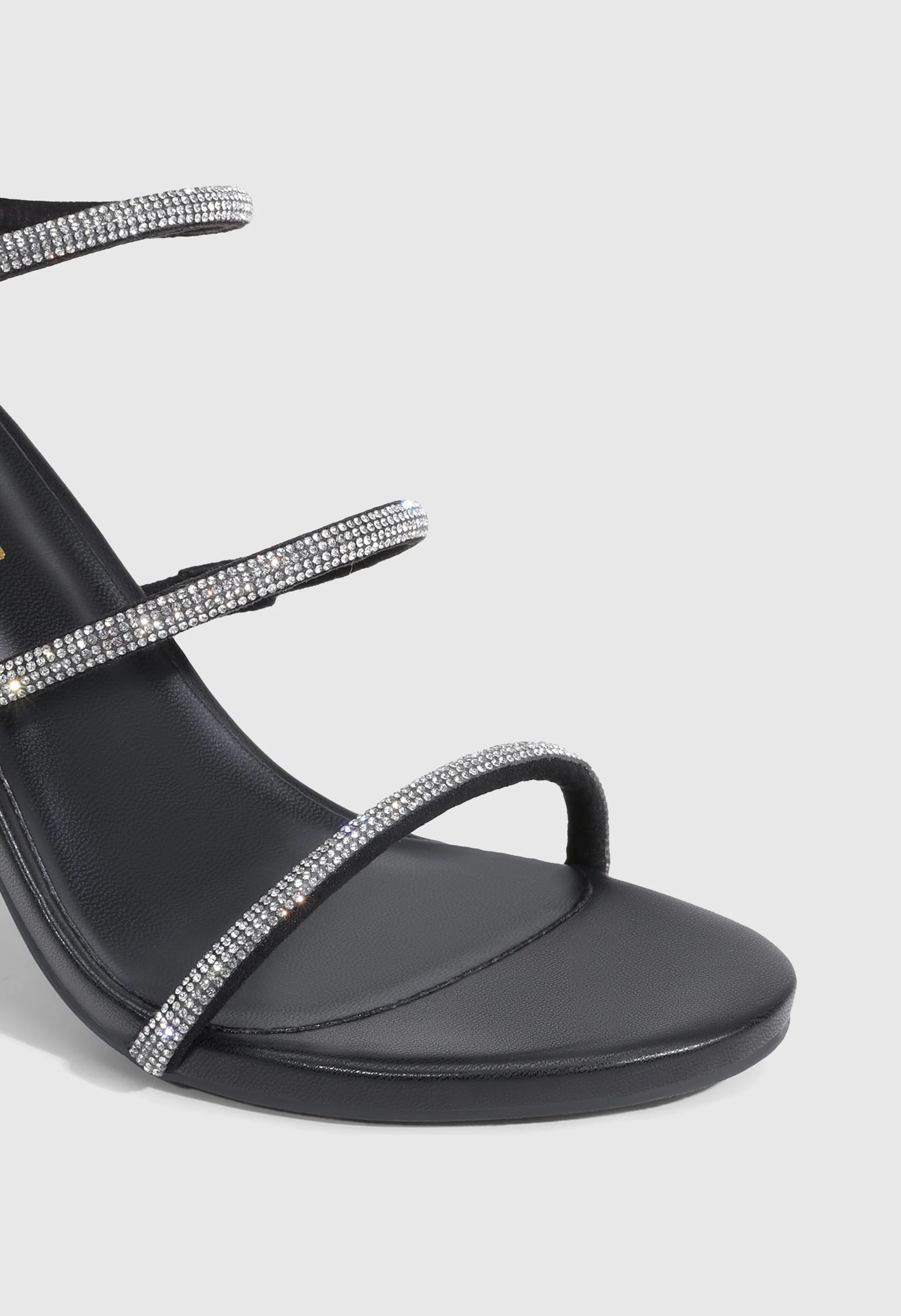 Rhinestone Spiral Wrap Heel Sandals - Image 3