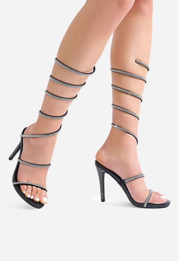 Rhinestone Strappy Heel Sandals - Image 2