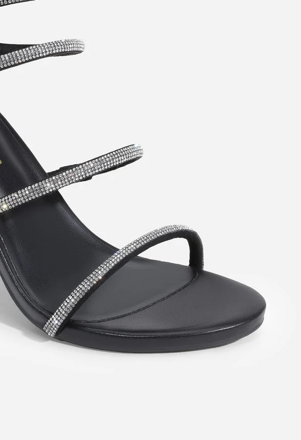 Rhinestone Strappy Heel Sandals - Image 4