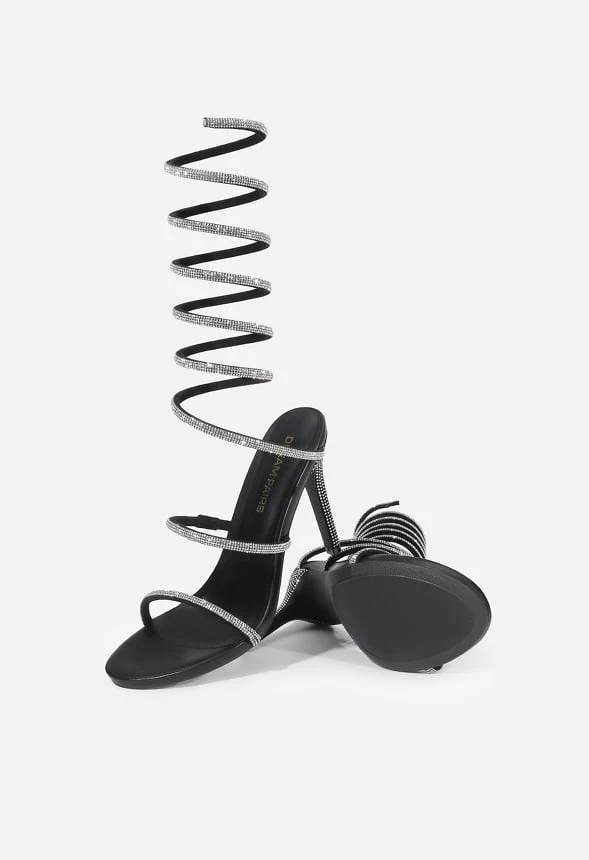 Rhinestone Strappy Heel Sandals - Image 6