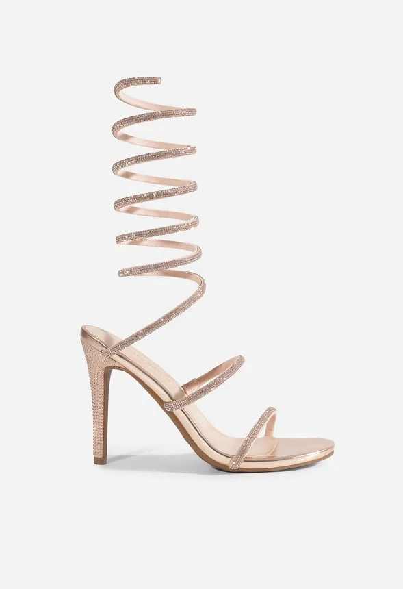 Rhinestone Strappy Heel Sandals - Image 3